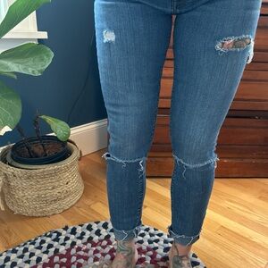 Hudson Jeans Women's Ripped Skinny Blue Jeans